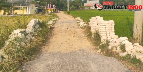 Woww !!! Proyek 279 Juta Mandek, Kepala Desa Alihkan Proyek Rabat Beton ke Paving Block