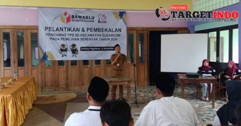 Tatang Fauzi, SE, MM Hadiri Pelantikan PTPS se Kecamatan Sukaresmi yang Digelar oleh Bawaslu Kecamatan
